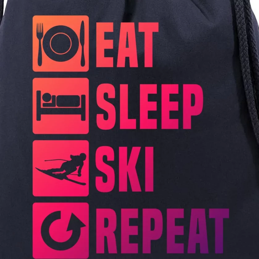 Eat Sleep Ski Repeat Ladies Ski Gift Drawstring Bag