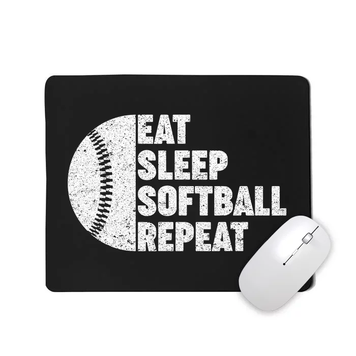 Eat Sleep Softball Repeat Teens Kids Men Women Mousepad