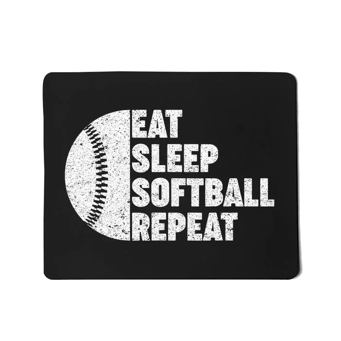 Eat Sleep Softball Repeat Teens Kids Men Women Mousepad