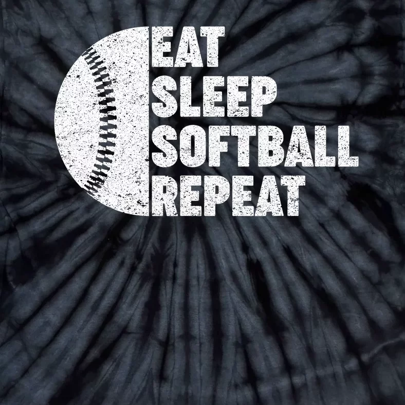 Eat Sleep Softball Repeat Teens Kids Men Women Tie-Dye T-Shirt