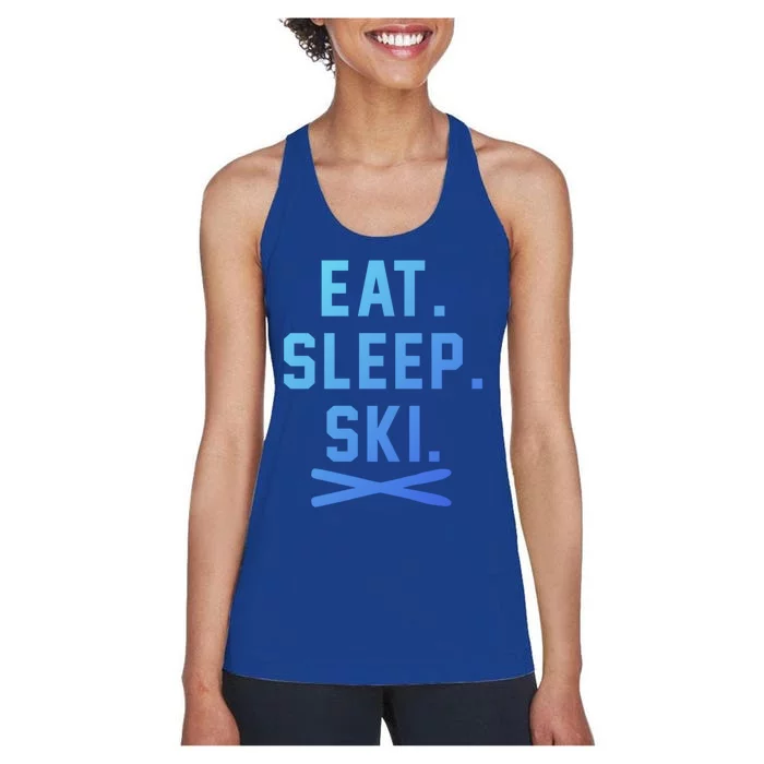 Eat Sleep Ski Skiing Winter Ski Lover Cool Gift Women's Racerback Tank