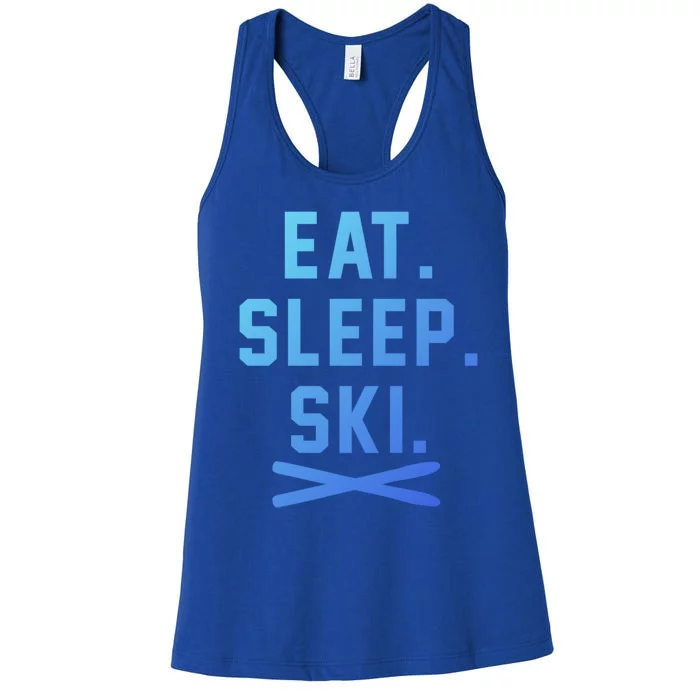 Eat Sleep Ski Skiing Winter Ski Lover Cool Gift Women's Racerback Tank