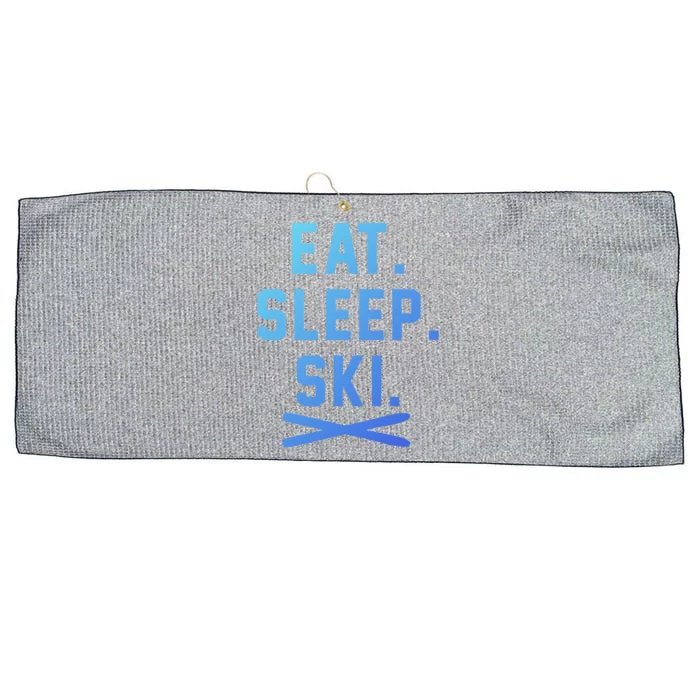 Eat Sleep Ski Skiing Winter Ski Lover Cool Gift Large Microfiber Waffle Golf Towel