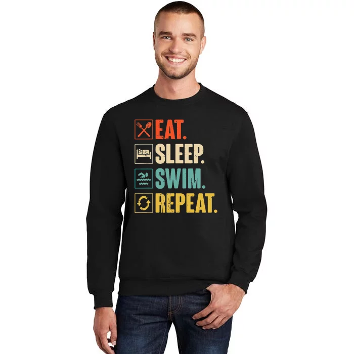 Eat Sleep Swim Repeat Swimming Swimmer Gift Sweatshirt