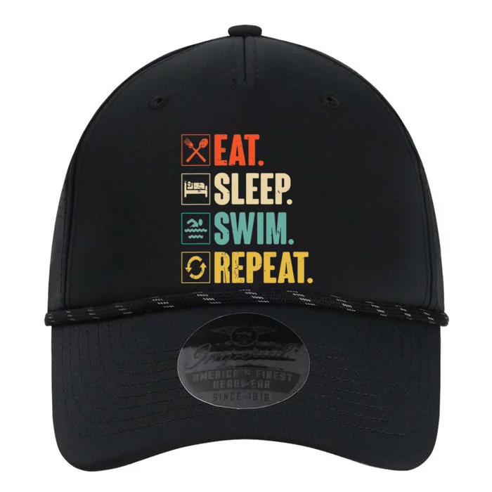 Eat Sleep Swim Repeat Swimming Swimmer Gift Performance The Dyno Cap