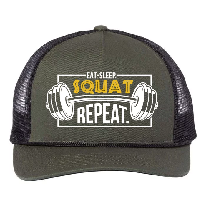 Eat Sleep Squat Repeat Tee Gift Eat Sleep Gym Repeat Tee Gift Retro Rope Trucker Hat Cap