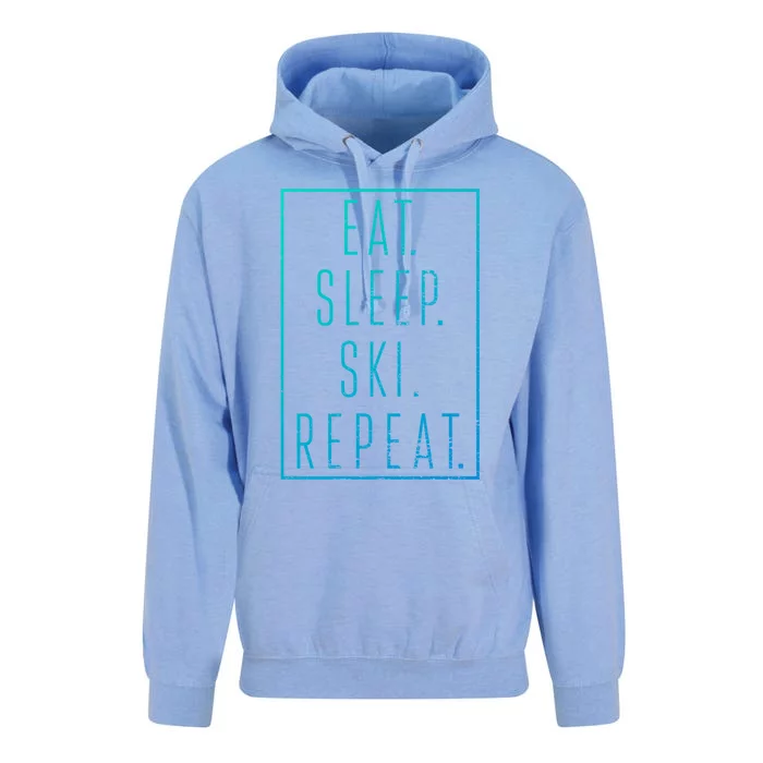 Eat Sleep Ski Repeat Funny Gift Vintage Gift Unisex Surf Hoodie