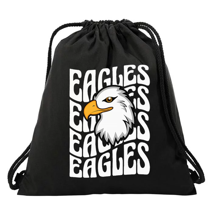 Eagles School Sports Fan Game Day Team Spirit Drawstring Bag