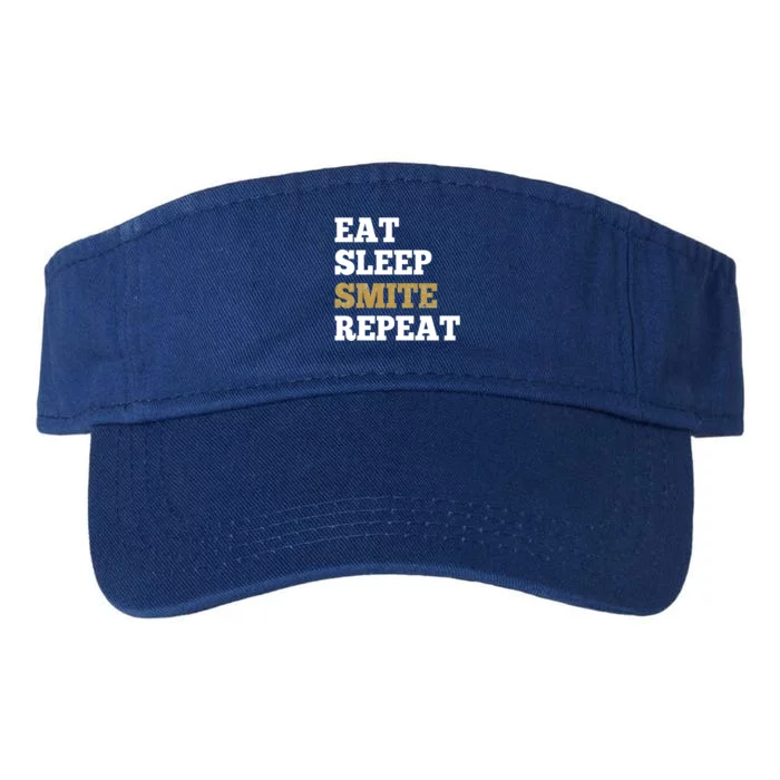 Eat Sleep Smite Repeat Gift For Rpg Roleplaying Gamers Valucap Bio-Washed Visor