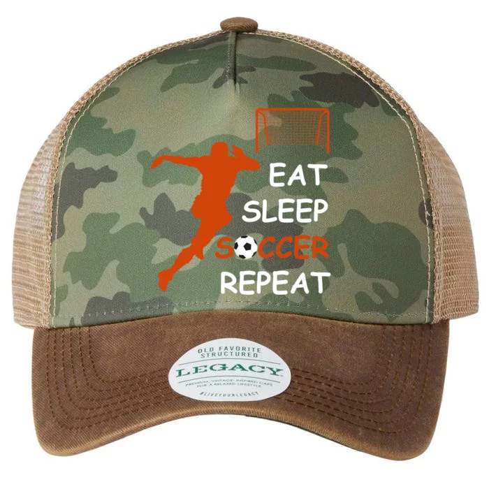 Eat Sleep Soccer Repeat funny Cool Sport Player Legacy Tie Dye Trucker Hat