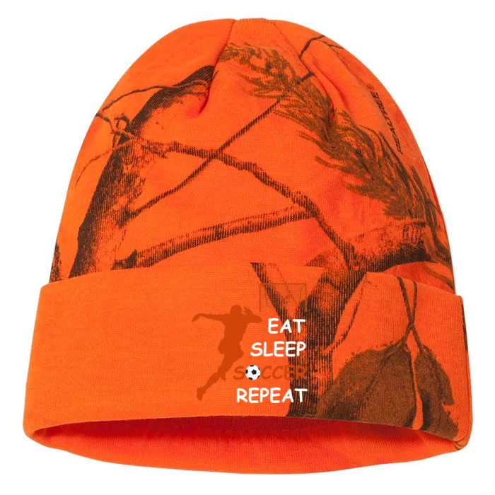 Eat Sleep Soccer Repeat funny Cool Sport Player Kati - 12in Camo Beanie