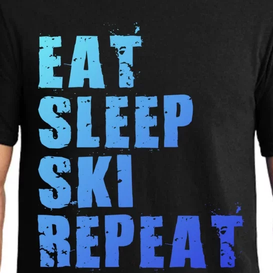 Eat Sleep Ski Repeat Motivational Gift Ace058d Gift Pajama Set