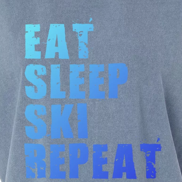 Eat Sleep Ski Repeat Motivational Gift Ace058d Gift Garment-Dyed Women's Muscle Tee