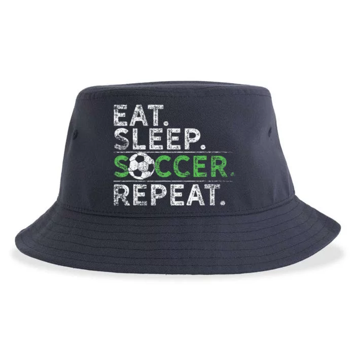 Eat Sleep Soccer Repeat Soccer Player Coach Sustainable Bucket Hat