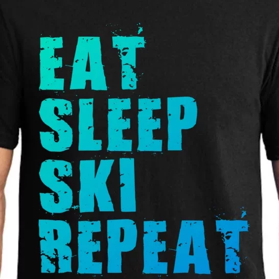 Eat Sleep Ski Repeat Motivational Gift Ace058d Gift Pajama Set