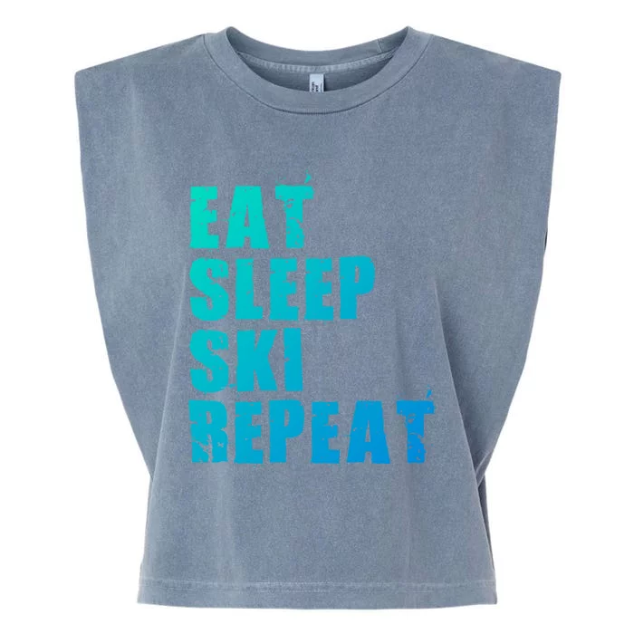 Eat Sleep Ski Repeat Motivational Gift Ace058d Gift Garment-Dyed Women's Muscle Tee