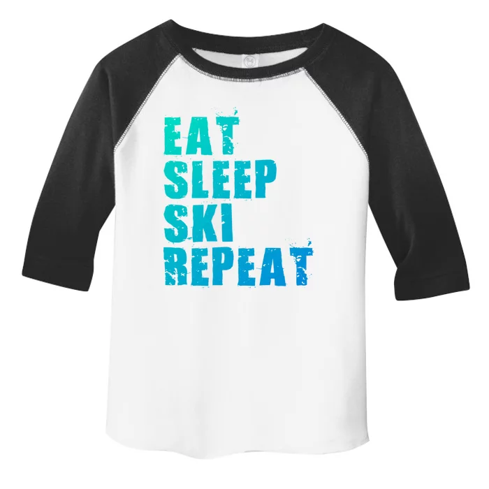 Eat Sleep Ski Repeat Motivational Gift Ace058d Gift Toddler Fine Jersey T-Shirt