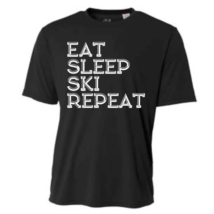 Eat Sleep Ski Repeat Gift Cooling Performance Crew T-Shirt