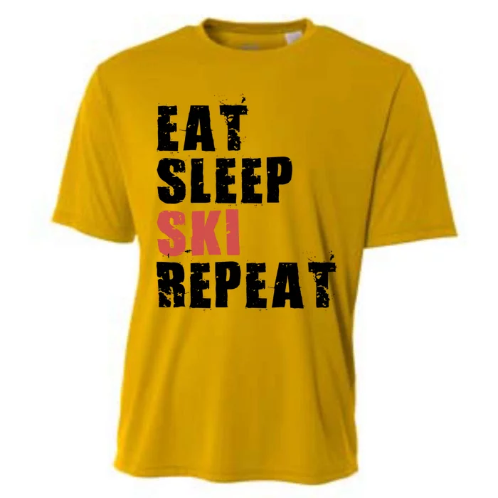 Eat Sleep Ski Repeat Motivational Gift Ace058c Gift Cooling Performance Crew T-Shirt