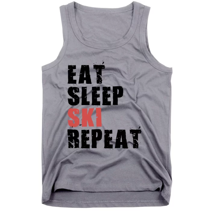 Eat Sleep Ski Repeat Motivational Gift Ace058c Gift Tank Top