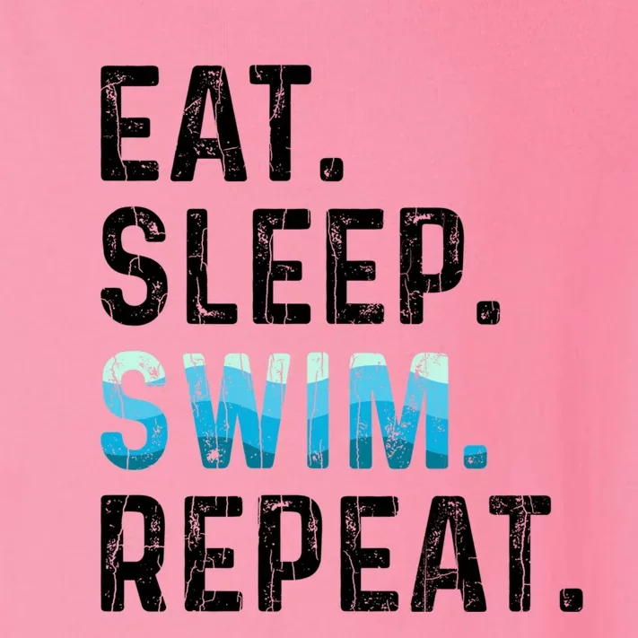 Eat Sleep Swim Repeat Funny Swimmer Swimming Player Graphic Gift Toddler Long Sleeve Shirt