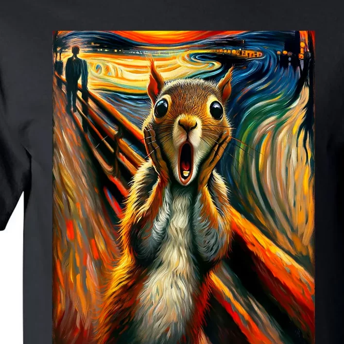 Expressionist Scream Squirrel Lovers Artistic Squirrel Tall T-Shirt