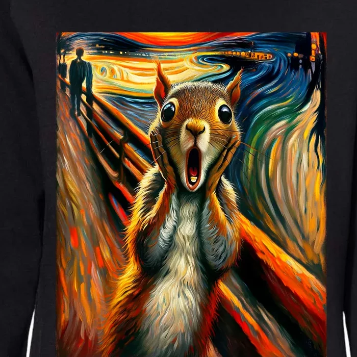 Expressionist Scream Squirrel Lovers Artistic Squirrel Womens California Wash Sweatshirt