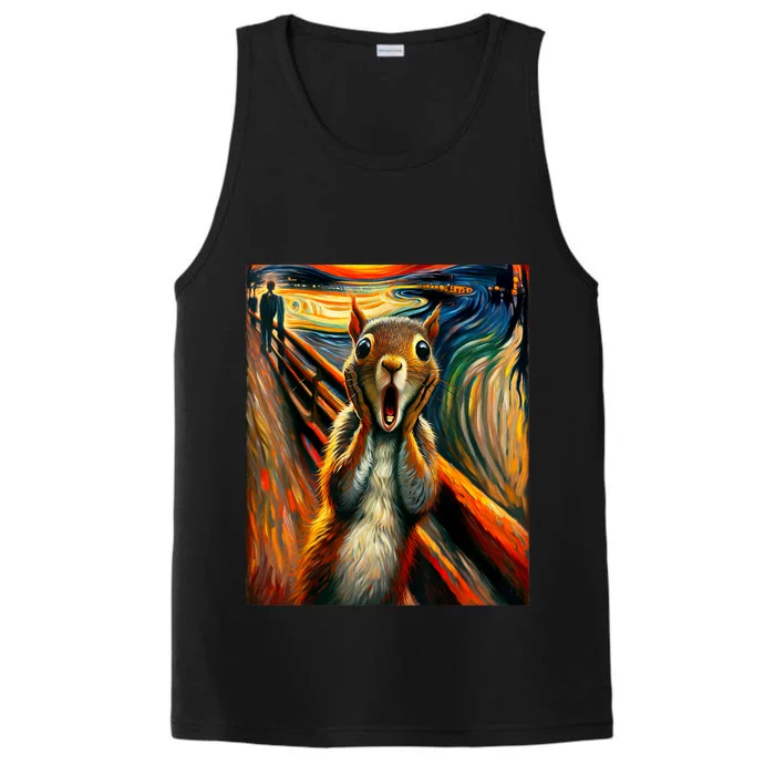 Expressionist Scream Squirrel Lovers Artistic Squirrel Performance Tank