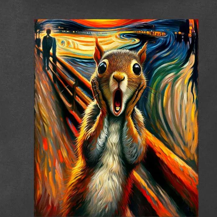 Expressionist Scream Squirrel Lovers Artistic Squirrel Zip Tote Bag