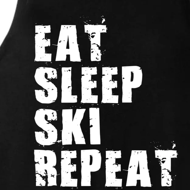 Eat Sleep Ski Repeat Motivational Gift Ace058c Meaningful Gift Ladies Tri-Blend Wicking Tank