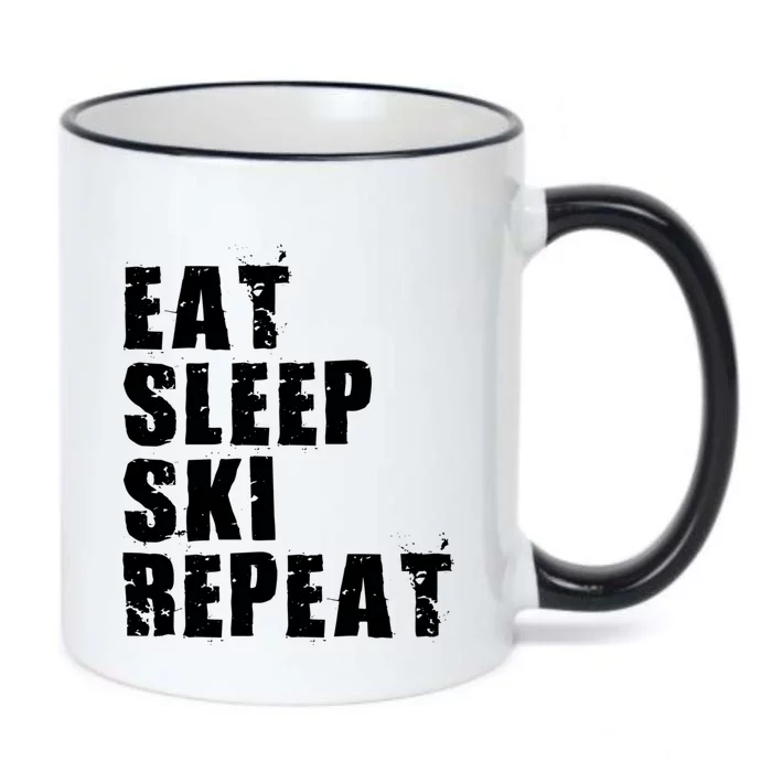 Eat Sleep Ski Repeat Motivational Gift Ace058c Meaningful Gift Black Color Changing Mug