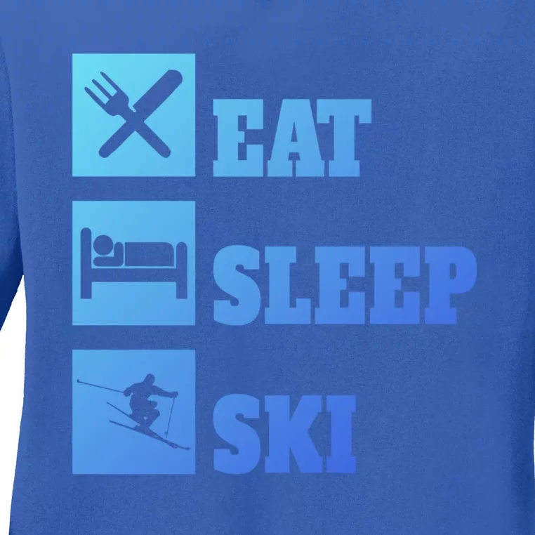 Eat Sleep Ski Gift Ladies Long Sleeve Shirt