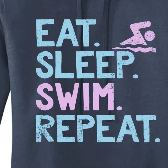 Eat Sleep Swim Repeat Swimmer Gift Women's Pullover Hoodie