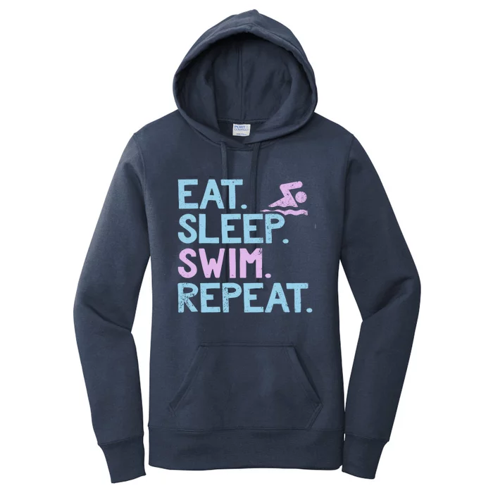 Eat Sleep Swim Repeat Swimmer Gift Women's Pullover Hoodie