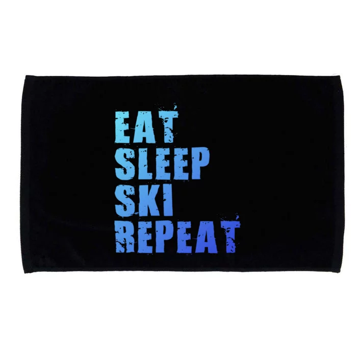 Eat Sleep Ski Repeat Motivational Gift Ace058c Meaningful Gift Microfiber Hand Towel