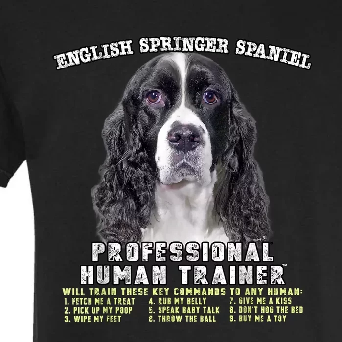 English Springer Spaniel Black Professional Human Trainer Garment-Dyed Heavyweight T-Shirt