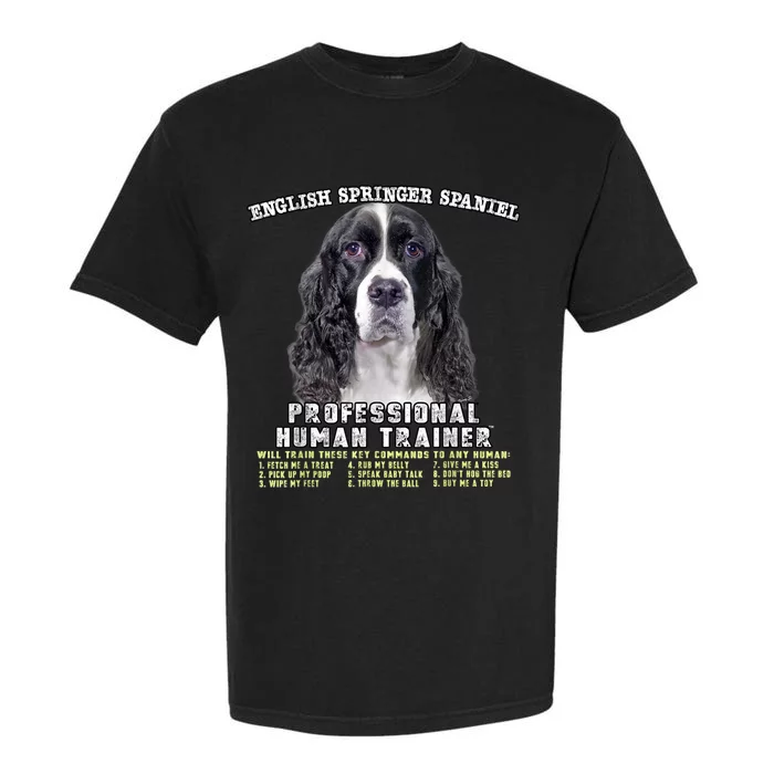 English Springer Spaniel Black Professional Human Trainer Garment-Dyed Heavyweight T-Shirt