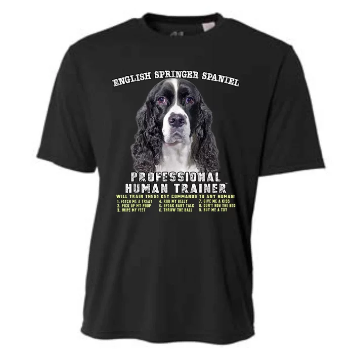 English Springer Spaniel Black Professional Human Trainer Cooling Performance Crew T-Shirt