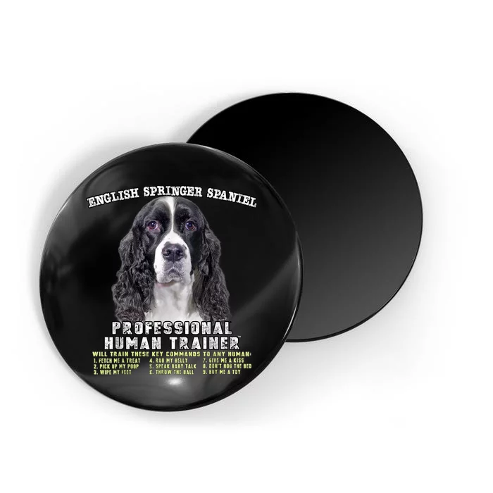 English Springer Spaniel Black Professional Human Trainer Magnet