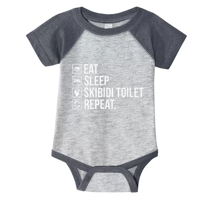 Eat Sleep S.K.I.B.I.D.I To.I.L.E.T Repeat Infant Baby Jersey Bodysuit