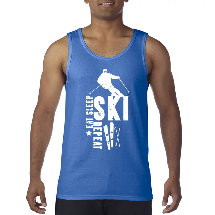 Eat Sleep Ski Repeat Skier Alpine Skiing Winter Gift Tank Top