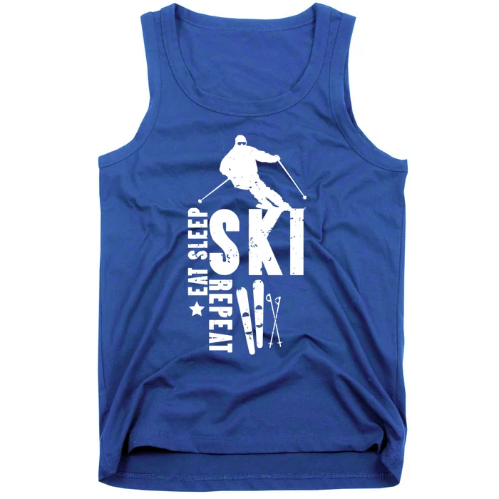 Eat Sleep Ski Repeat Skier Alpine Skiing Winter Gift Tank Top