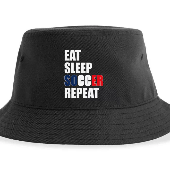 Eat Sleep Soccer Repeat Cool Soccer France Lover Player Sustainable Bucket Hat