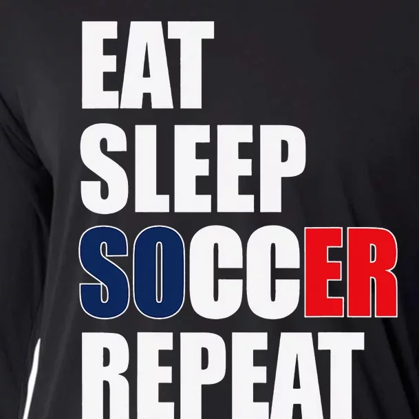 Eat Sleep Soccer Repeat Cool Soccer France Lover Player Cooling Performance Long Sleeve Crew