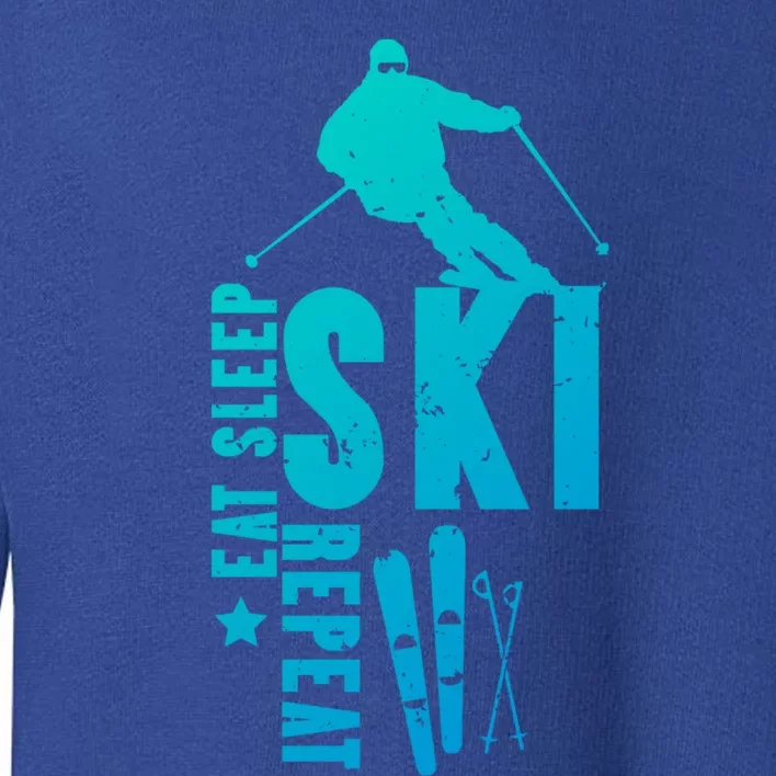 Eat Sleep Ski Repeat Skier Alpine Skiing Winter Gift Funny Gift Toddler Sweatshirt