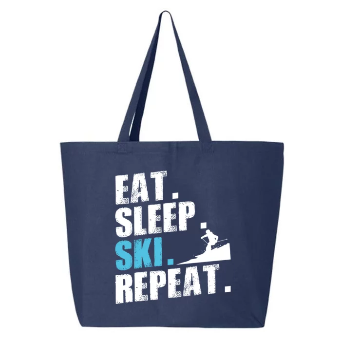 Eat Sleep Ski Repeat Skiing Downhill Piste Ski Resort Funny Cool Gift 25L Jumbo Tote