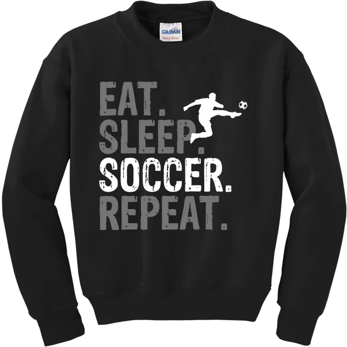 Eat Sleep Soccer Repeat - Soccer Graphic Kids Sweatshirt