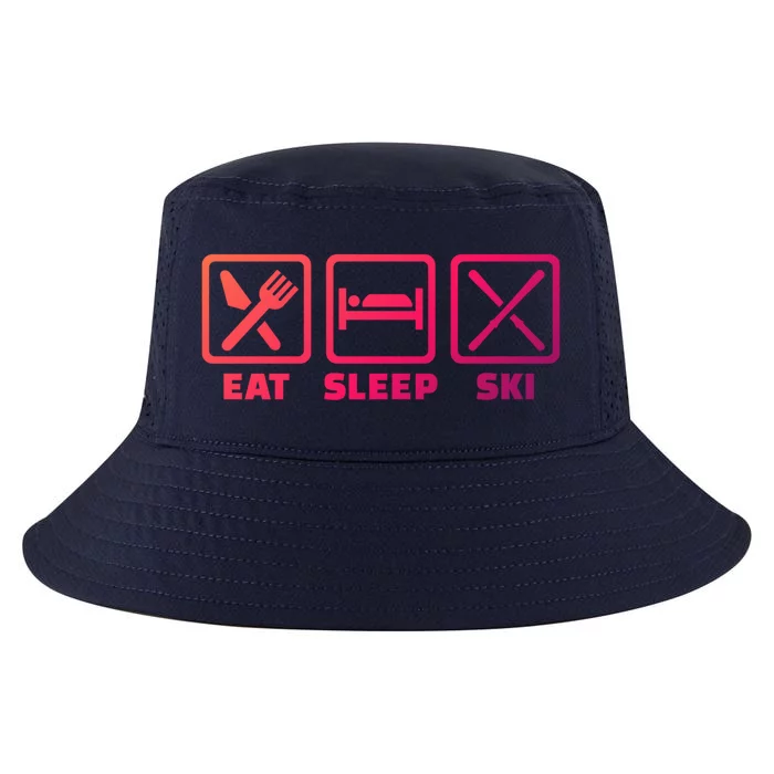 Eat Sleep Ski Great Gift Cool Comfort Performance Bucket Hat