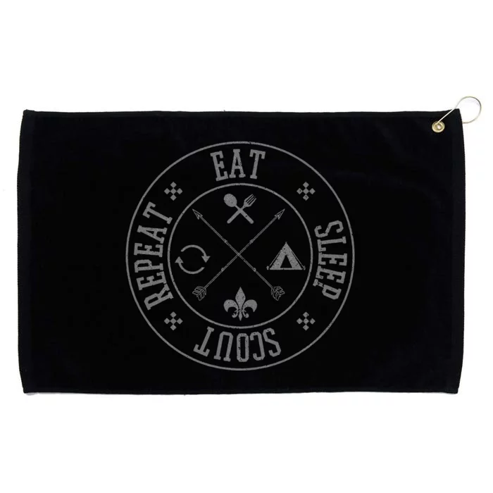 Eat Sleep Scout Repeat Funny Camping Nature Grommeted Golf Towel