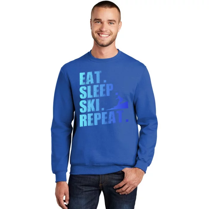 Eat Sleep Ski Repeat Skiing Downhill Piste Ski Resort Funny Cool Gift Sweatshirt